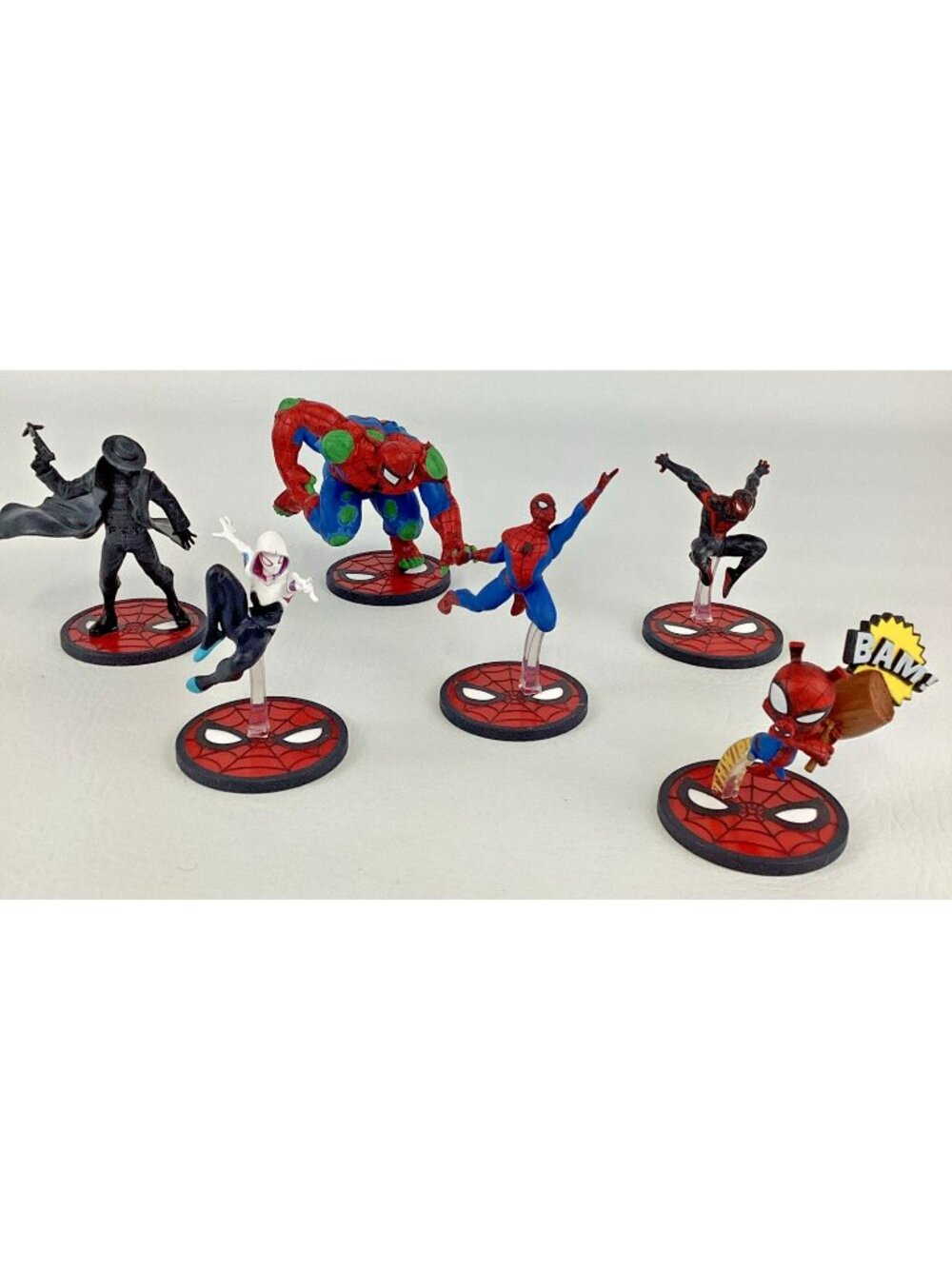 Disney Marvel Spider-Man Figure Bundle Topper Lot Ham Noir Miles Morales Gwen